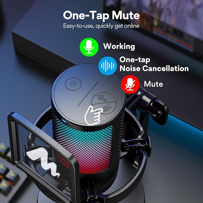 MAONO USB Gaming Microphone for PC, Noise Cancellation Condenser Mic - Image 3