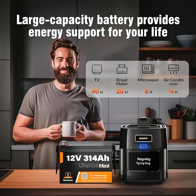 12V 300Ah LiFePO4 Lithium Mini Battery, Max. 4019Wh Energy, 15000+ Deep Cycles - Image 4