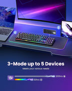 Redragon K671KS Wireless Mechanical Gaming Keyboard, Tri Mode BT/2.4G/USB-C Hot - Image 2
