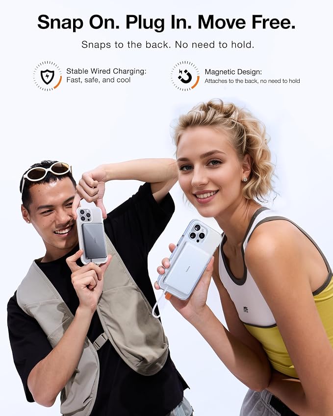 TORRAS Power Bank with Built-in USB-C Cable, Ultra-Slim 10, 000mAh Portable - Image 4
