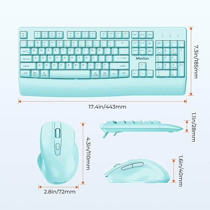 MEETION Wireless Keyboard and Mouse, Full-Sized Cordless Keyboard - Image 4