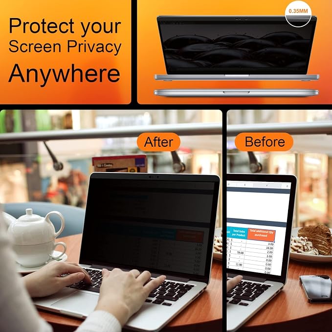 Magnetic Privacy Screen MacBook Air 13 Inch, Removable Anti Blue Light Glare - Image 5