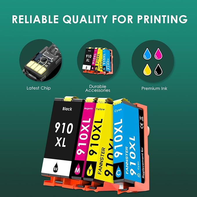 910 XL Ink Compatible with HP 910XL Ink Cartridges Combo Pack, 910XL Ink - Image 4