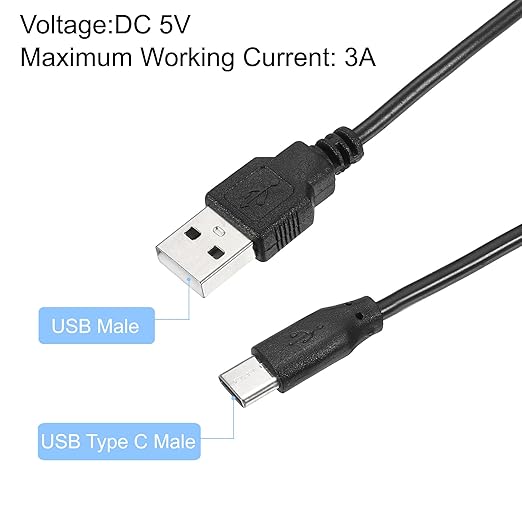 MECCANIXITY USB Cable with 501 ON/Off Switch, USB Male to USB Type C Male Power - Image 3