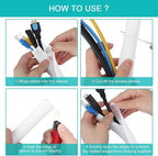 2 Pack 5ft - 1 inch White Cable Sleeve, Cable Organizer - Image 5
