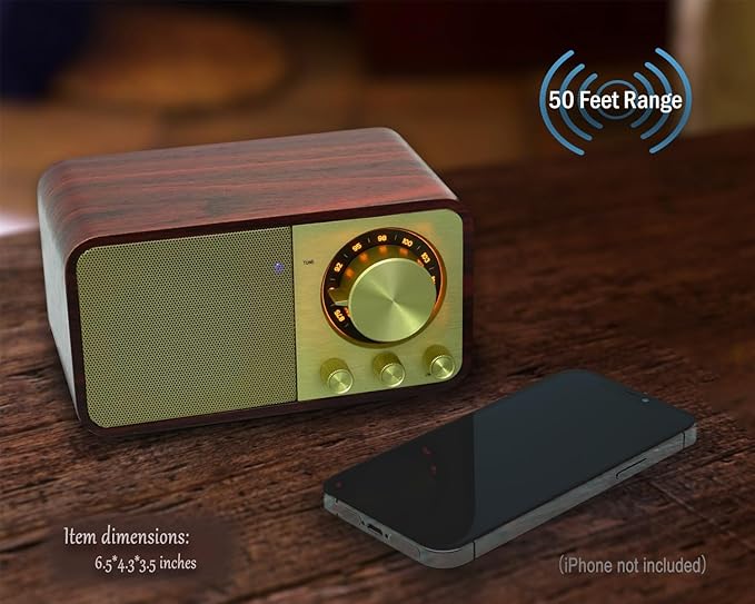 FM Radio with Bluetooth Retro Bluetooth Speaker Vintage Radio with SD/USB - Image 5