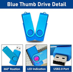 USB Drive 1GB USB 2.0 Flash Drive 10 Pack Nicepicten Pendrive Swivel Thumb Zip - Image 5