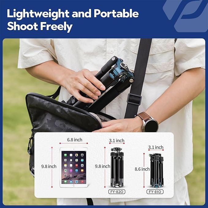 Fotopro Mini Tripod with Ball Head Phone Mount Detachable Selfie Stick Folded - Image 5