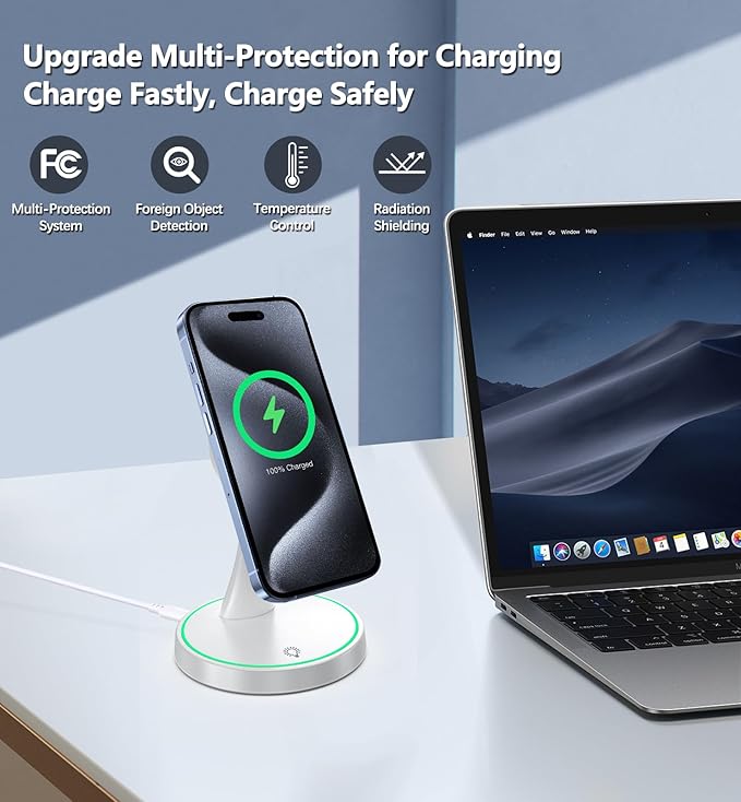 Magnetic Wireless Charger Stand 15W Fast Mag-Safe Charger - Image 4