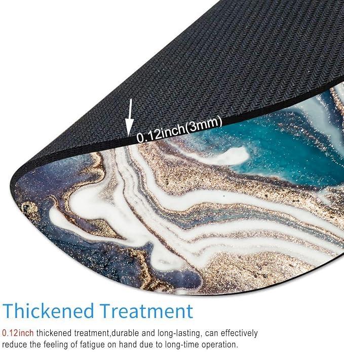 Blue Gold Marble Mouse Pad - Image 3
