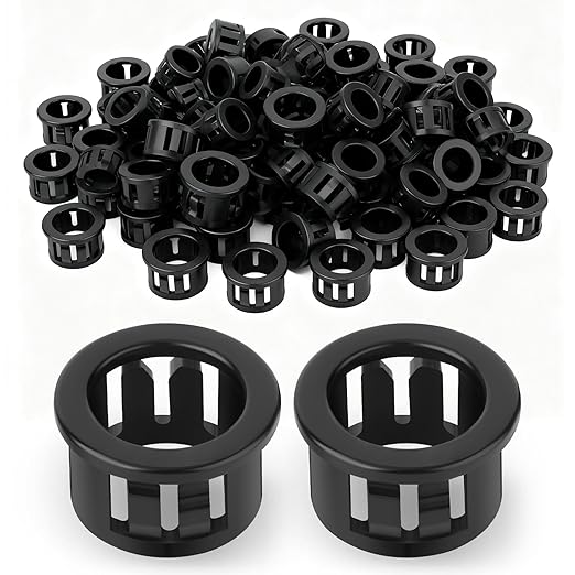 200PCS 1/2" Black Cable Snap Bushing Grommet, Snap in Cord Bushing Protect by Unknown