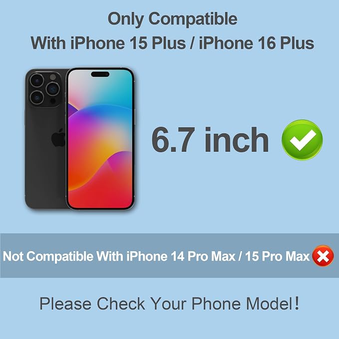 Compatible for iPhone 15 Plus/iPhone 16 Plus Privacy Screen Protector Tempered - Image 2