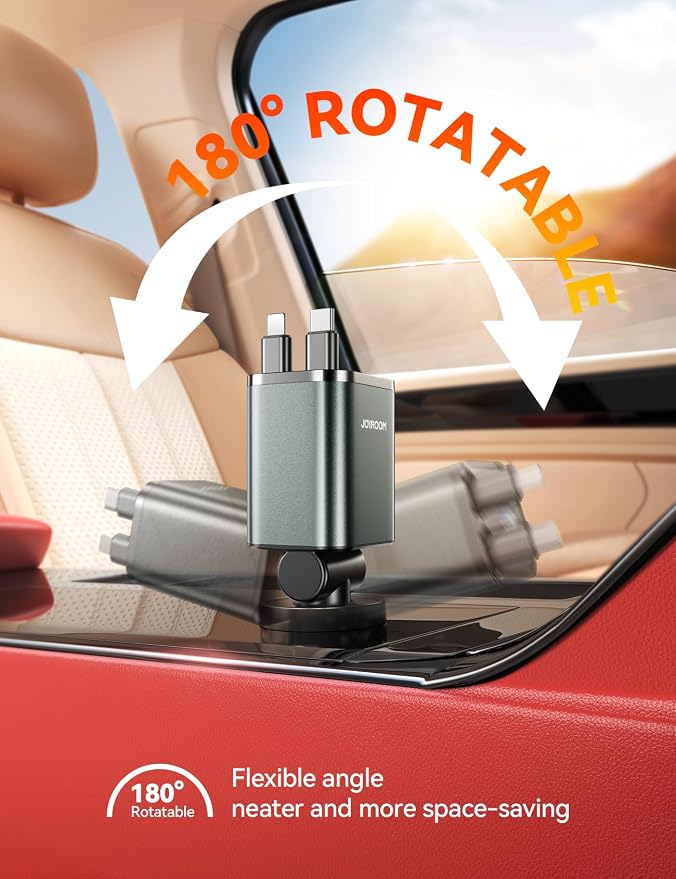 JOYROOM Retractable Car Charger 84W Car Charger USB C - Image 8