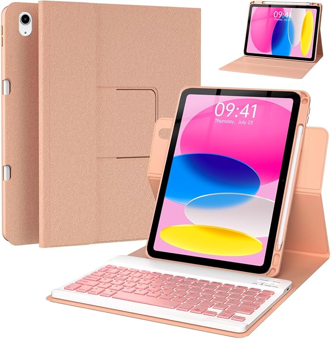 BLUTLOTUS Keyboard Case for iPad 10th Generation 2022 10.9 inch, 360° Rotatable by BLUTLOTUS