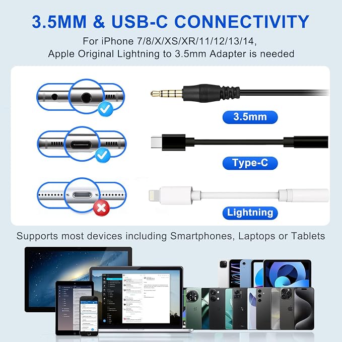 Callez Computer Headset, 3.5mm Cell Phone Headset - Image 3