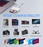 SD Card Reader for iPhone, USB C and Lightning Dual Port SD Card Adapter - Image 5
