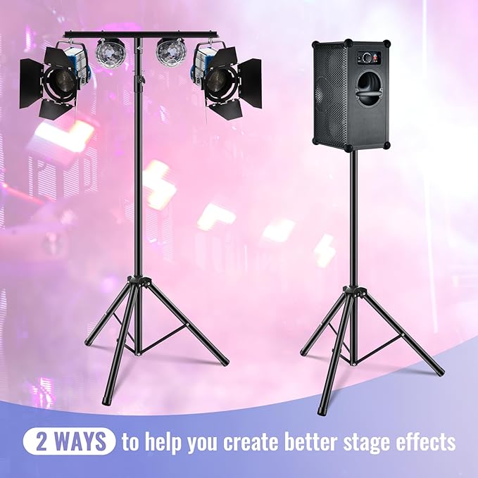 Juexica 2 Pcs DJ Light Stand Adjustable 35-63 Inch Par Can Tripod T-Bar Stage - Image 5
