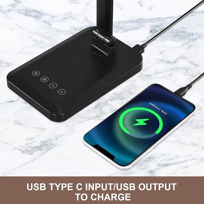 LED Desk Lamp with USB Charging Port Whole White - Image 4