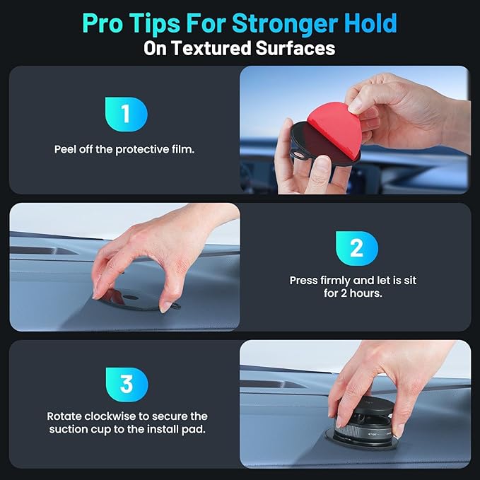 Magnetic Phone Holder for Car, Suction Cup Phone Mount, Foldable Vacuum - Image 4