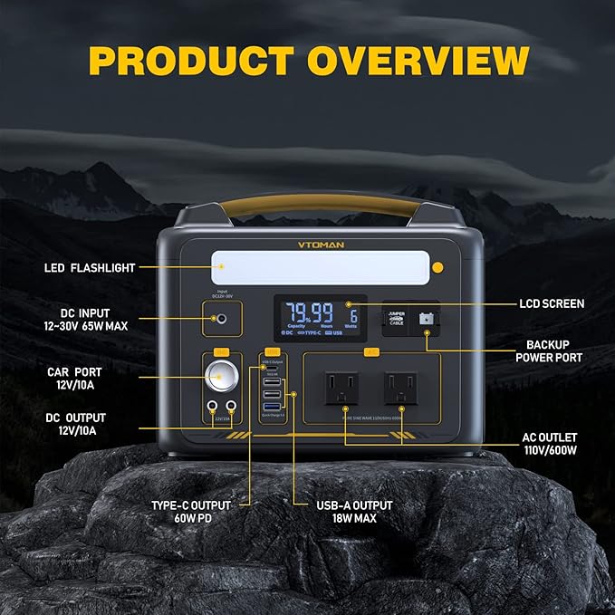 VTOMAN Jump 600X Portable Power Station - Image 5