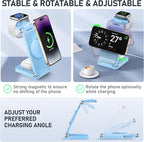 Magnetic Wireless Charger Stand, 3 in 1 Foldable Wireless Charging Station - Image 4