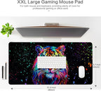 Lokigo Cool Tiger Desk Pad, Large Gaming Mouse Pad 31.5"x15.7", Waterproof Big - Image 2