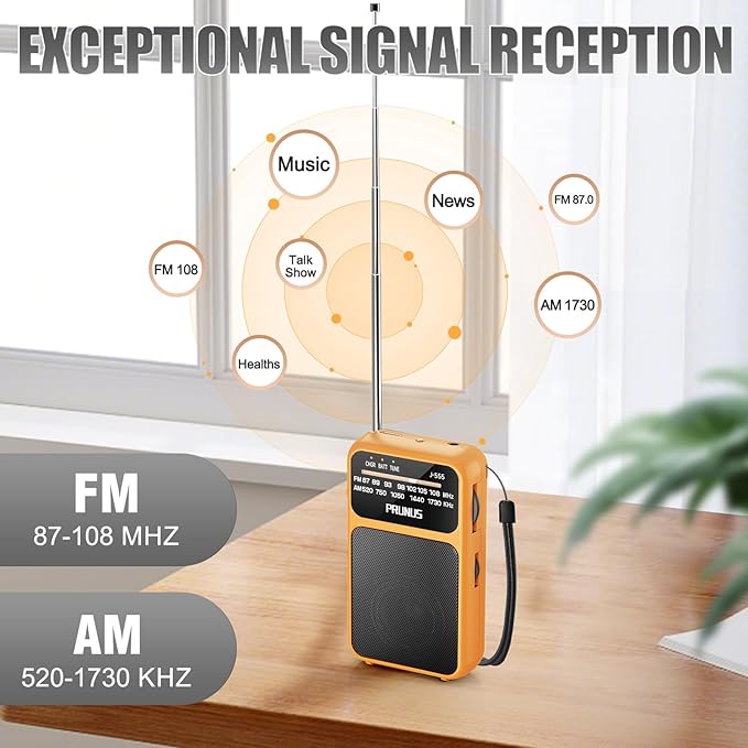 PRUNUS J-555 Pocket Radio AM FM USB-C Charging& Battery Operated, Excellent - Image 5
