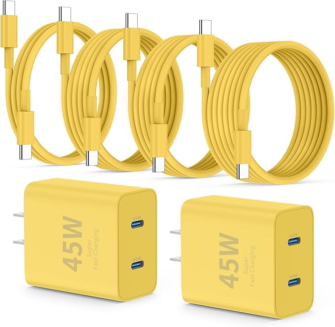 Super Fast Samsung Charger Type C, 45W Dual Port USB C Fast Charger Block & by QZIIW