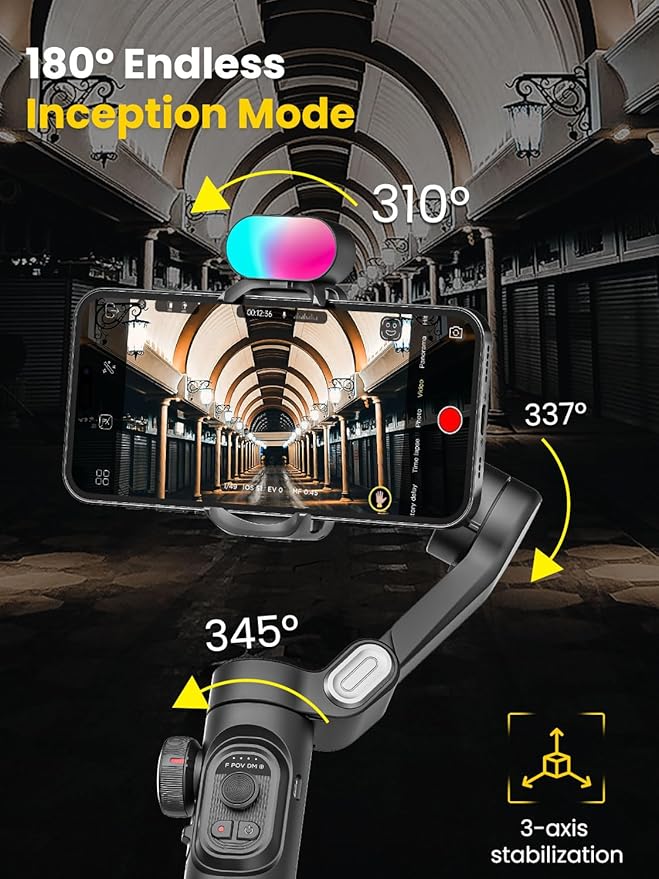 Smartphone Gimbal Stabilizer for iPhone 15 Pro Max Android Phone - Image 3