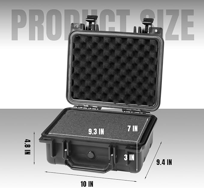 10x 9.4x 4.8 Inch Hard Case, Portable Weather Waterproof Protective Camera Case - Image 4