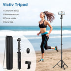 70" Phone Tripod with Remote & Holder, Portable Cell Phone Stand, Selfie Stick - Image 8