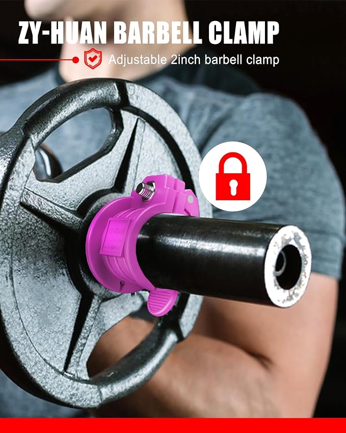 Olympic Barbell Clamps 2 inch Adjustable Barbell Clips Quick Release Pair of - Image 2