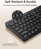 TECKNET Bluetooth Keyboard Rechargeable, 2.4G Wireless Keyboard, Full-Size - Image 6