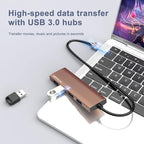 USB Hub, USB 3.0 Hub Aluminum Alloy Ultra Slim USB Splitter, Portable 4 Port - Image 4