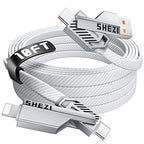 SHEZI 4-in-1 USB C Cable 60W 10FT Fast Charging Flat Nylon Braided Charger Cord by SHEZI
