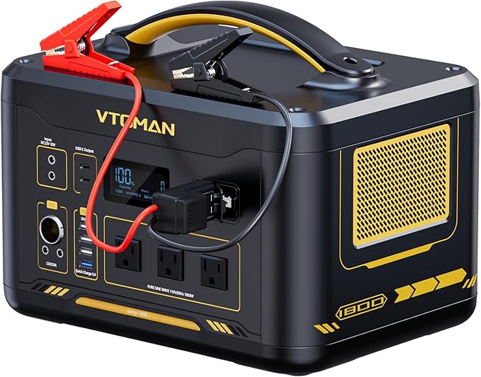 VTOMAN Jump 1800 Portable Power Station &12V Car Jump Starter, 1548Wh LiFePO4 by VTOMAN