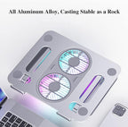 Adjustable Laptop Stand with Cooling Fan, Aluminium Alloy Multi-Angle Computer - Image 8