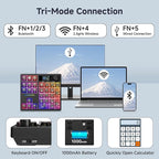 BOYI TD31Pro Gaming Keyboard, Mini Mechanical Numpad, BT5.0/2.4G/Type-C - Image 6