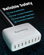 USB Charger Station, SUPERDANNY 8-Port Desktop Charging Station - Image 4
