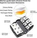 Recoil MFH13 3-Way Mini-ANL Fused Distribution Block, 3 X 0/2/4 Gauge in / 3 X - Image 2