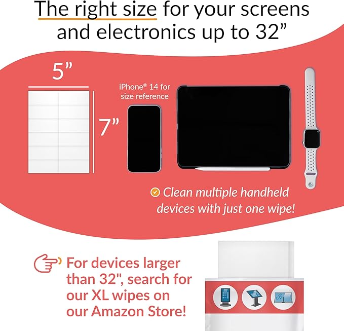 iCloth 70% Isopropyl Alcohol Large Screen and Electronics Wipes, Streak-Free - Image 5