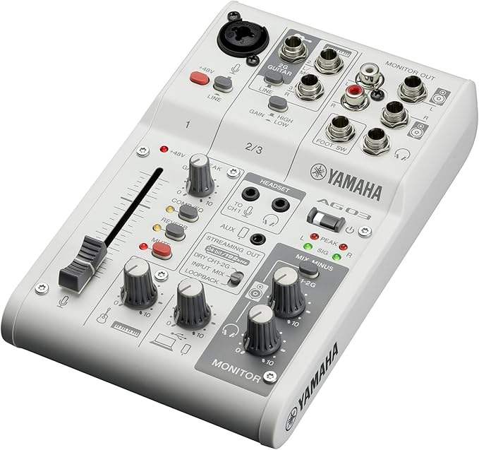 Yamaha AG03MK2 White 6-Channel Live Streaming Loopback Mixer/USB Interface - Image 2