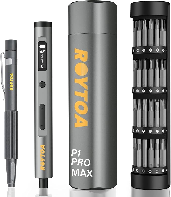 Mini Electric Screwdriver Set 3.7V, Precision Electric Screwdriver Cordless by ROYTOA