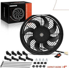 A-Premium 12'' 12 inch Slim Fan Pull Universal Electric Radiator Cooling Fan - Image 9