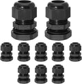 10 Pcs 1/2" NPT Nylon Cable Glands, IP68 Waterproof Adjustable Cord Grip Cable by Bonsicoky