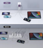40W USB C Plug, 4-Port Fast Charger Block PD+QC 4 Port Charger Cube Wall - Image 6
