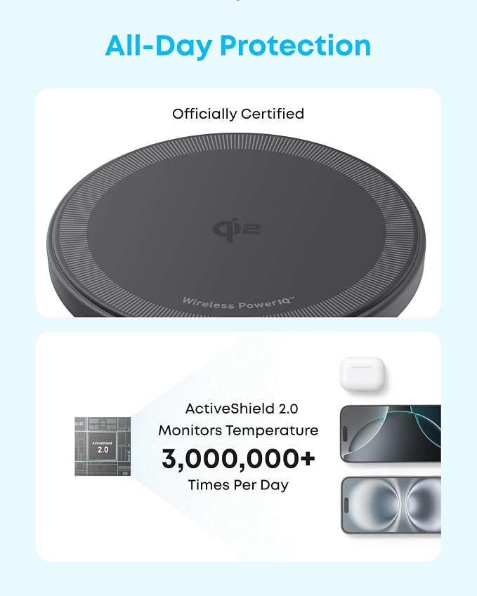 Anker Zolo Magnetic Wireless Charger, Qi2 Certified 15W MagSafe-Compatible - Image 4