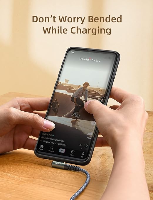 AINOPE USB C Charging Cable 3.1A Fast Charging Right Angle USB Type C Cable - Image 3