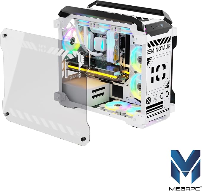 MegaPC Mino Open-Frame ATX Gaming Case – Industrial Design, Tempered Glass - Image 4