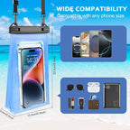 2 Pack Large Waterproof Phone Pouch, IPX8 Double Sealing Floating Waterproof Bag - Image 2